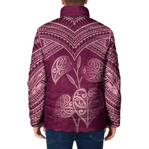 Burgundy New Zealand Kawakawa Maori Ngaru Padded Jacket