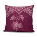 Burgundy New Zealand Kawakawa Maori Ngaru Pillow Cover