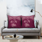 Burgundy New Zealand Kawakawa Maori Ngaru Pillow Cover