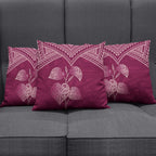 Burgundy New Zealand Kawakawa Maori Ngaru Pillow Cover