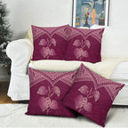 Burgundy New Zealand Kawakawa Maori Ngaru Pillow Cover