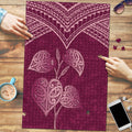 Burgundy New Zealand Kawakawa Maori Ngaru Puzzle