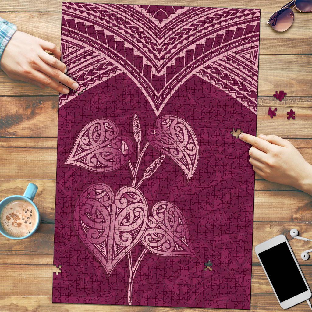 Burgundy New Zealand Kawakawa Maori Ngaru Puzzle