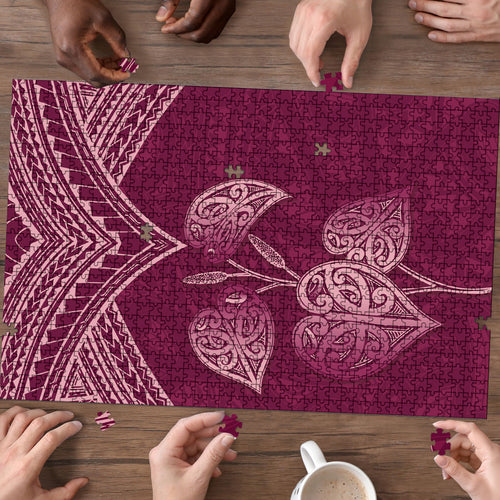 Burgundy New Zealand Kawakawa Maori Ngaru Puzzle