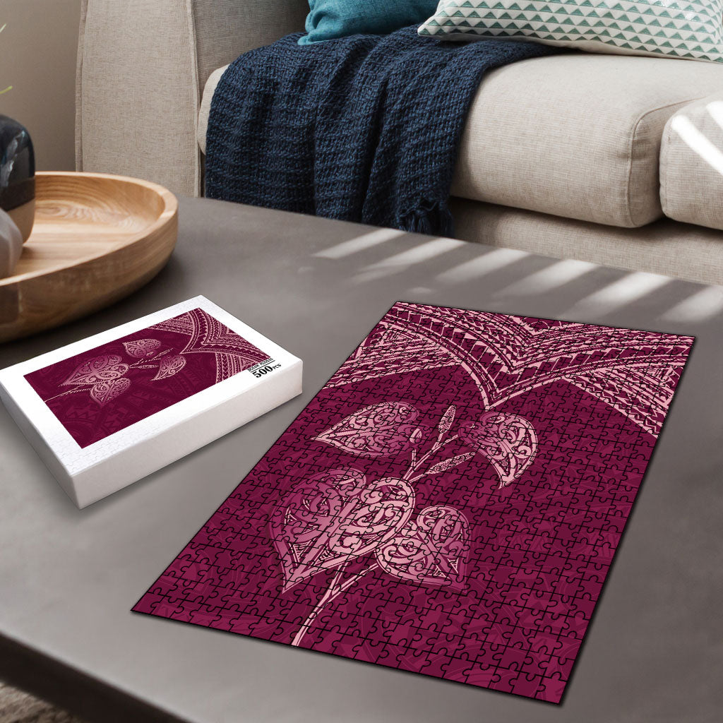 Burgundy New Zealand Kawakawa Maori Ngaru Puzzle