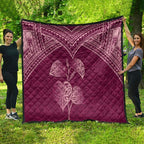 Burgundy New Zealand Kawakawa Maori Ngaru Quilt