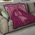 Burgundy New Zealand Kawakawa Maori Ngaru Quilt