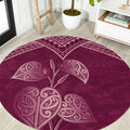 Burgundy New Zealand Kawakawa Maori Ngaru Round Carpet