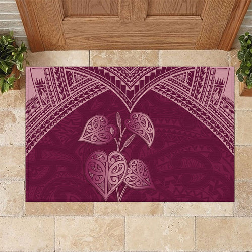 Burgundy New Zealand Kawakawa Maori Ngaru Rubber Doormat