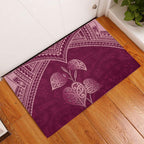 Burgundy New Zealand Kawakawa Maori Ngaru Rubber Doormat
