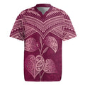Burgundy New Zealand Kawakawa Maori Ngaru Rugby Jersey