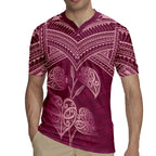 Burgundy New Zealand Kawakawa Maori Ngaru Rugby Jersey