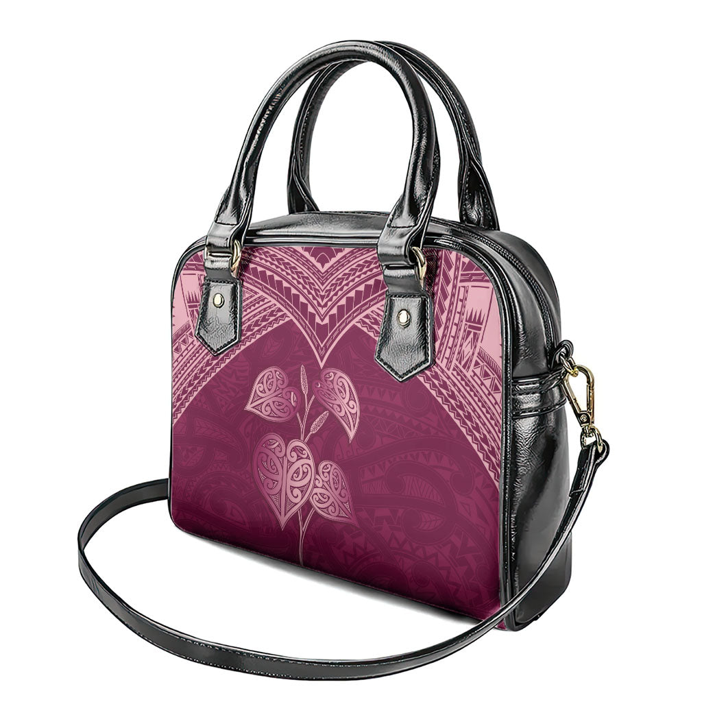 Burgundy New Zealand Kawakawa Maori Ngaru Shoulder Handbag