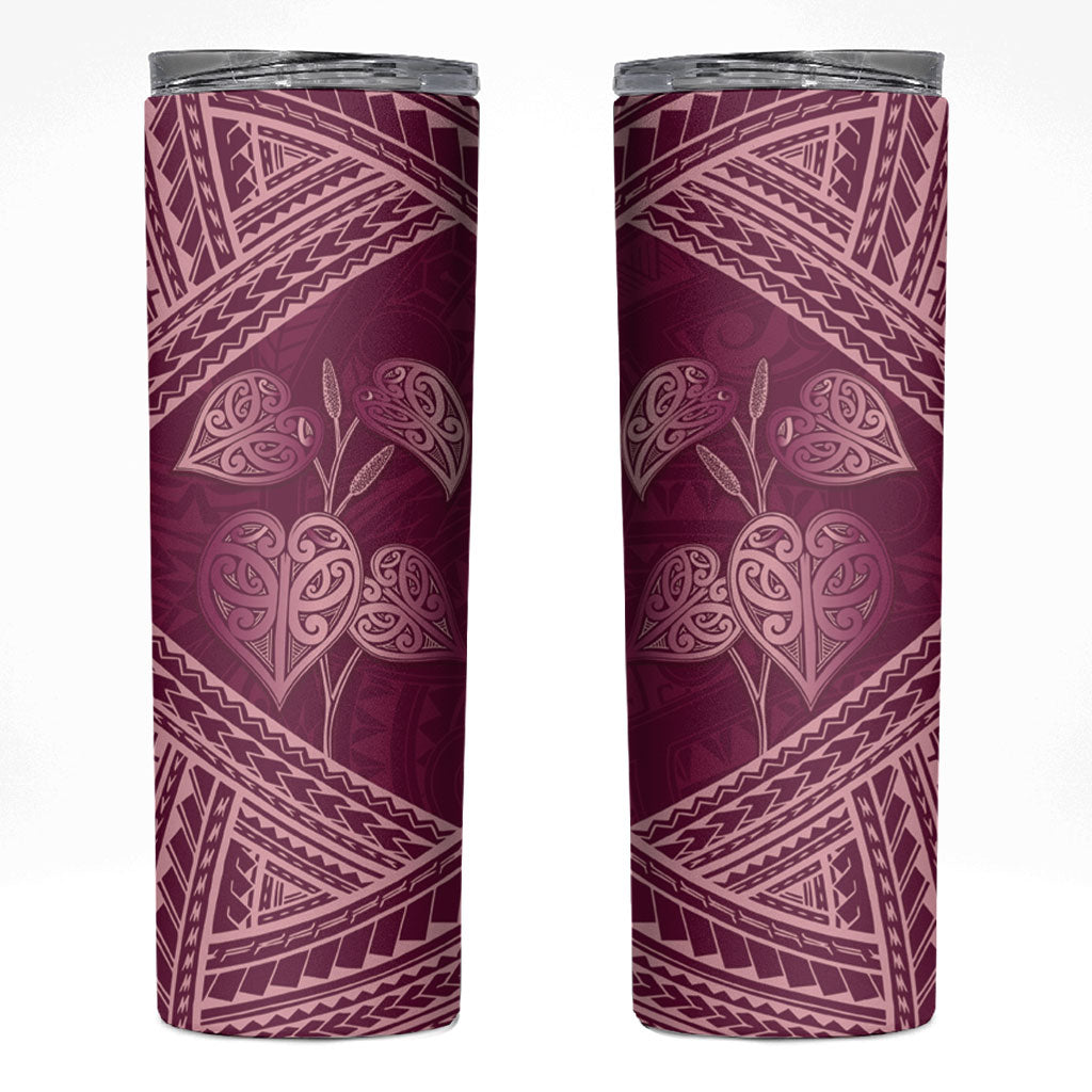Burgundy New Zealand Kawakawa Maori Ngaru Skinny Tumbler