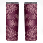 Burgundy New Zealand Kawakawa Maori Ngaru Skinny Tumbler