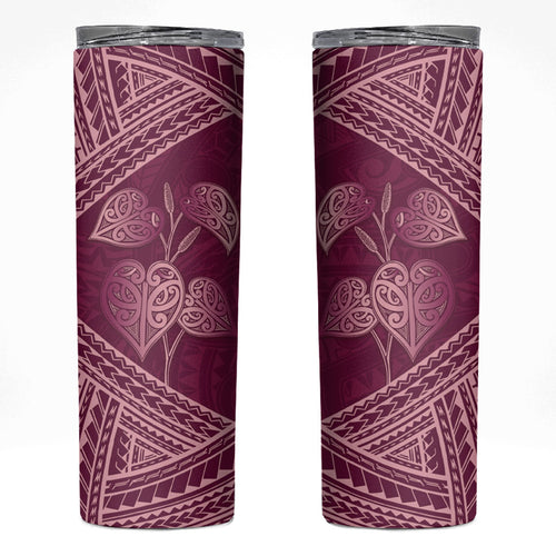 Burgundy New Zealand Kawakawa Maori Ngaru Skinny Tumbler