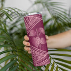 Burgundy New Zealand Kawakawa Maori Ngaru Skinny Tumbler