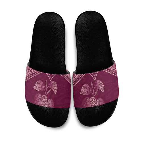 Burgundy New Zealand Kawakawa Maori Ngaru Slide Sandals