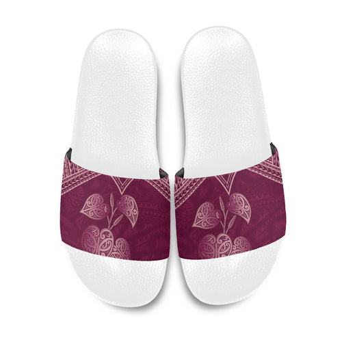 Burgundy New Zealand Kawakawa Maori Ngaru Slide Sandals