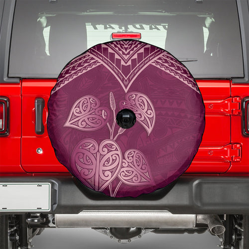 Burgundy New Zealand Kawakawa Maori Ngaru Spare Tire Cover