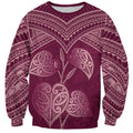 Burgundy New Zealand Kawakawa Maori Ngaru Sweatshirt