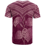 Burgundy New Zealand Kawakawa Maori Ngaru T Shirt