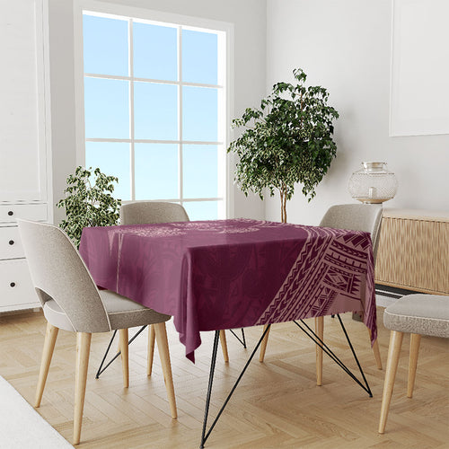 Burgundy New Zealand Kawakawa Maori Ngaru Tablecloth