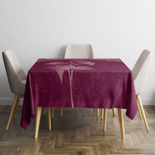 Burgundy New Zealand Kawakawa Maori Ngaru Tablecloth