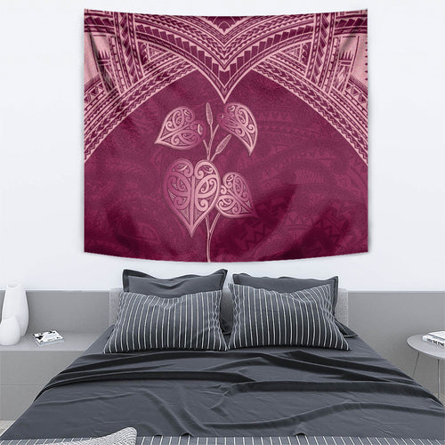 Burgundy New Zealand Kawakawa Maori Ngaru Tapestry