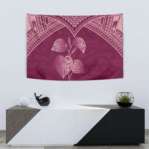 Burgundy New Zealand Kawakawa Maori Ngaru Tapestry