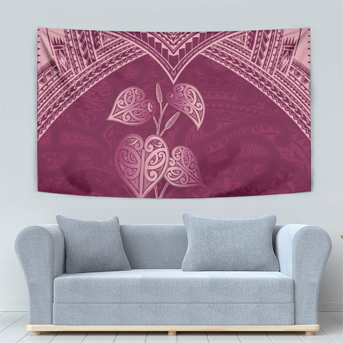 Burgundy New Zealand Kawakawa Maori Ngaru Tapestry