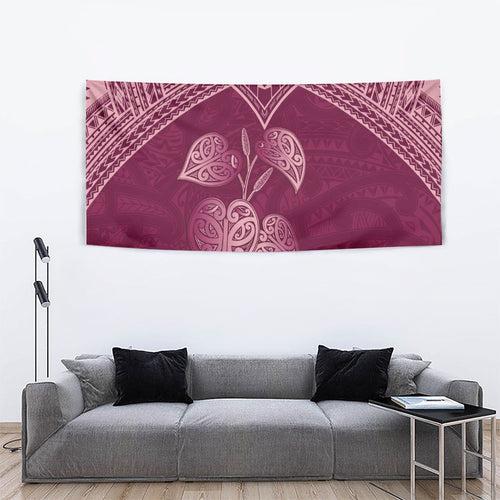 Burgundy New Zealand Kawakawa Maori Ngaru Tapestry