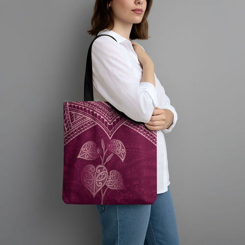 Burgundy New Zealand Kawakawa Maori Ngaru Tote Bag