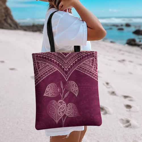 Burgundy New Zealand Kawakawa Maori Ngaru Tote Bag
