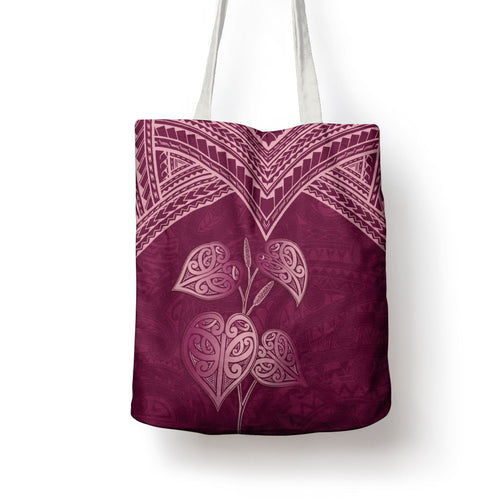 Burgundy New Zealand Kawakawa Maori Ngaru Tote Bag