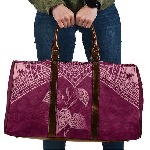 Burgundy New Zealand Kawakawa Maori Ngaru Travel Bag