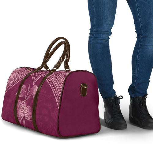 Burgundy New Zealand Kawakawa Maori Ngaru Travel Bag