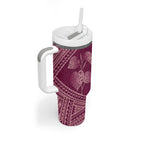 Burgundy New Zealand Kawakawa Maori Ngaru Tumbler With Handle