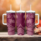Burgundy New Zealand Kawakawa Maori Ngaru Tumbler With Handle