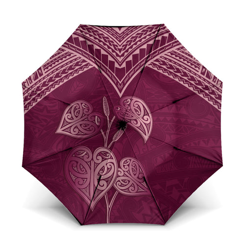 Burgundy New Zealand Kawakawa Maori Ngaru Umbrella
