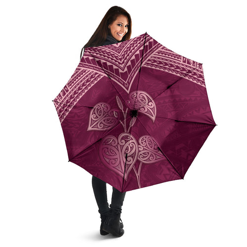 Burgundy New Zealand Kawakawa Maori Ngaru Umbrella