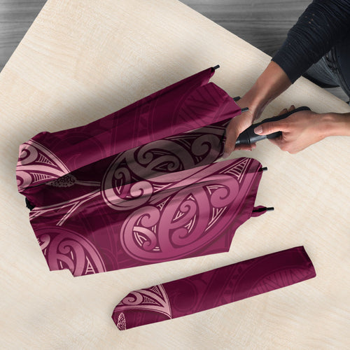 Burgundy New Zealand Kawakawa Maori Ngaru Umbrella