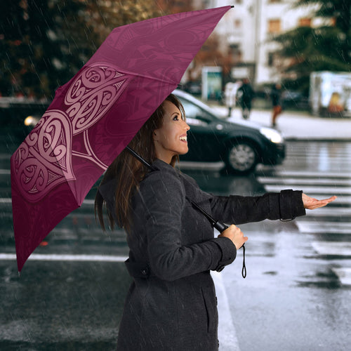 Burgundy New Zealand Kawakawa Maori Ngaru Umbrella