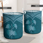 Cyan New Zealand Kawakawa Maori Ngaru Laundry Basket