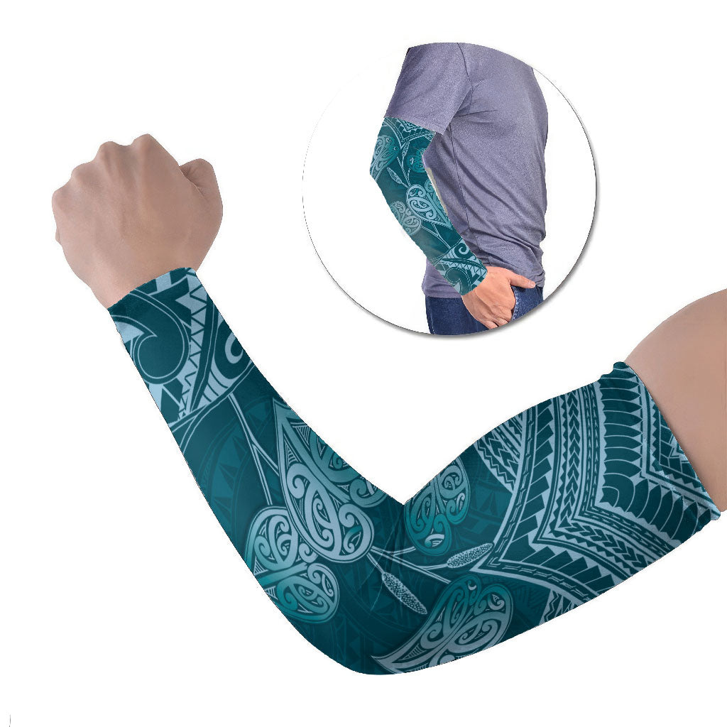 Cyan New Zealand Kawakawa Maori Ngaru Arm Sleeves