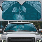 Cyan New Zealand Kawakawa Maori Ngaru Auto Sun Shade