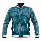 Cyan New Zealand Kawakawa Maori Ngaru Baseball Jacket