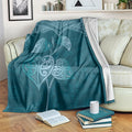 Cyan New Zealand Kawakawa Maori Ngaru Blanket