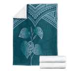 Cyan New Zealand Kawakawa Maori Ngaru Blanket