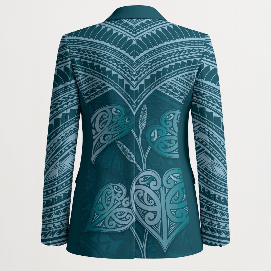 Cyan New Zealand Kawakawa Maori Ngaru Blazer